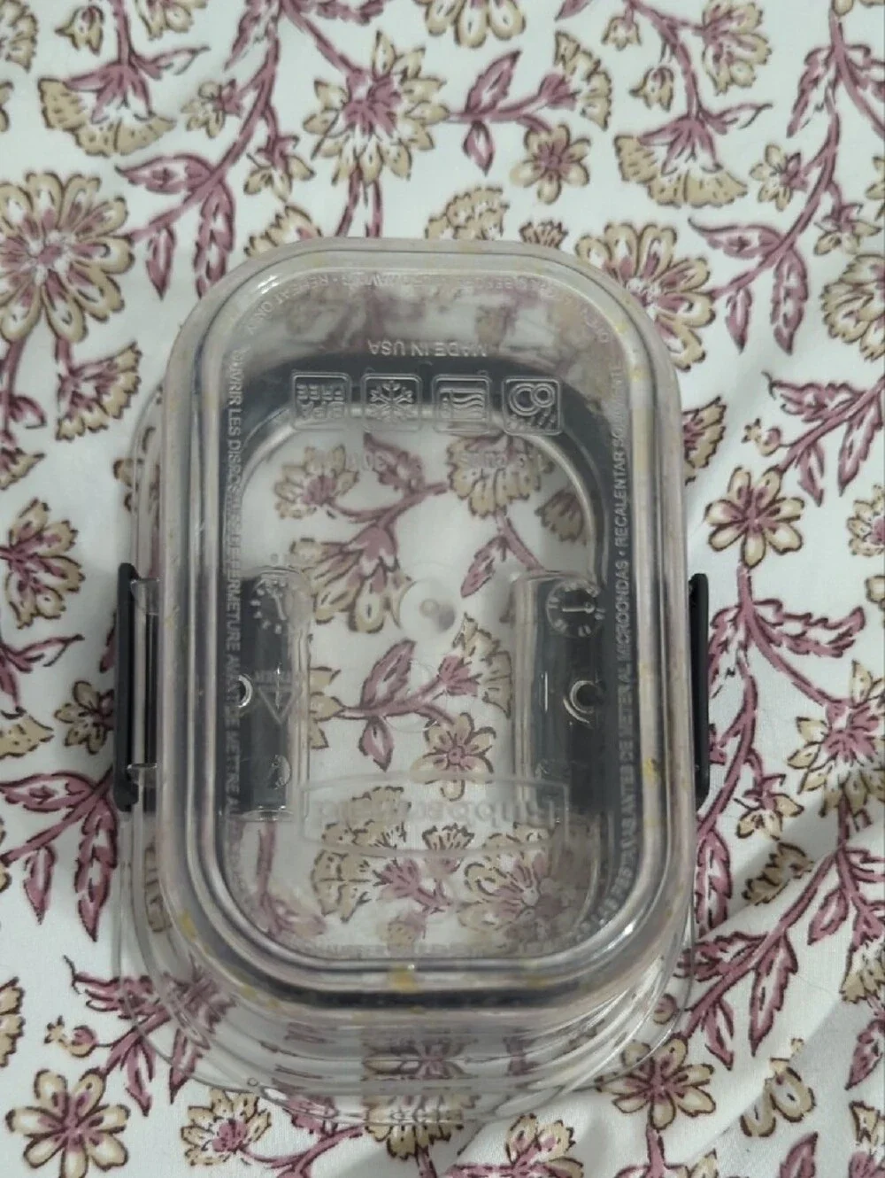 Clear Rectangular Food Storage Container with Black Clips